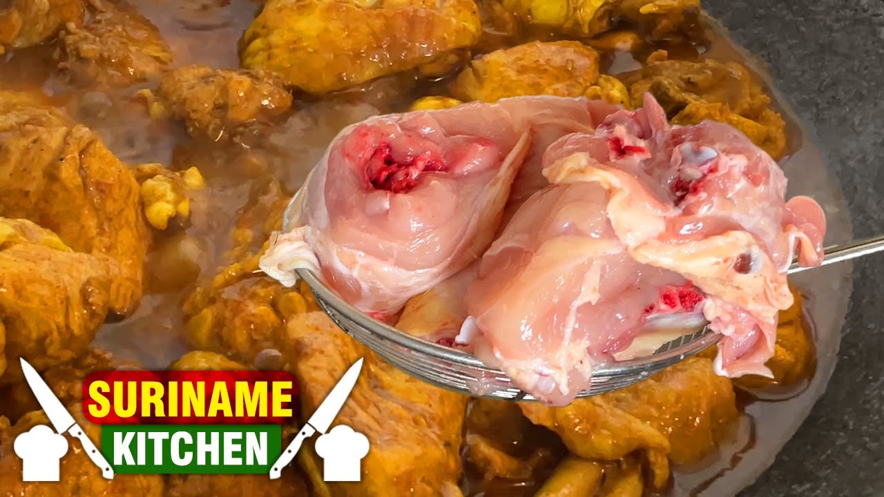 Surinaamse Hele Verse Kerrie Kip (Masala Kip) | Surinamese While Fresh Chicken In Masala