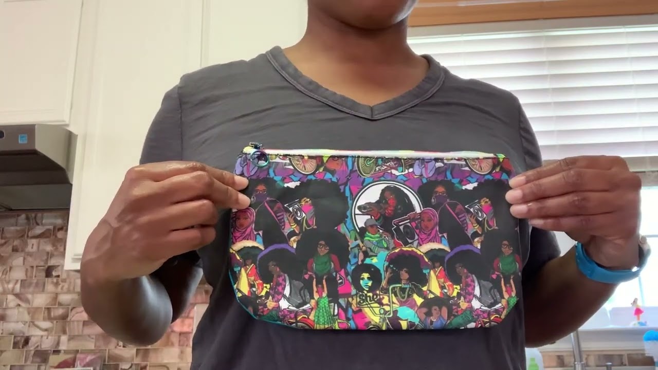 Afro Ladies clutch in turquoise