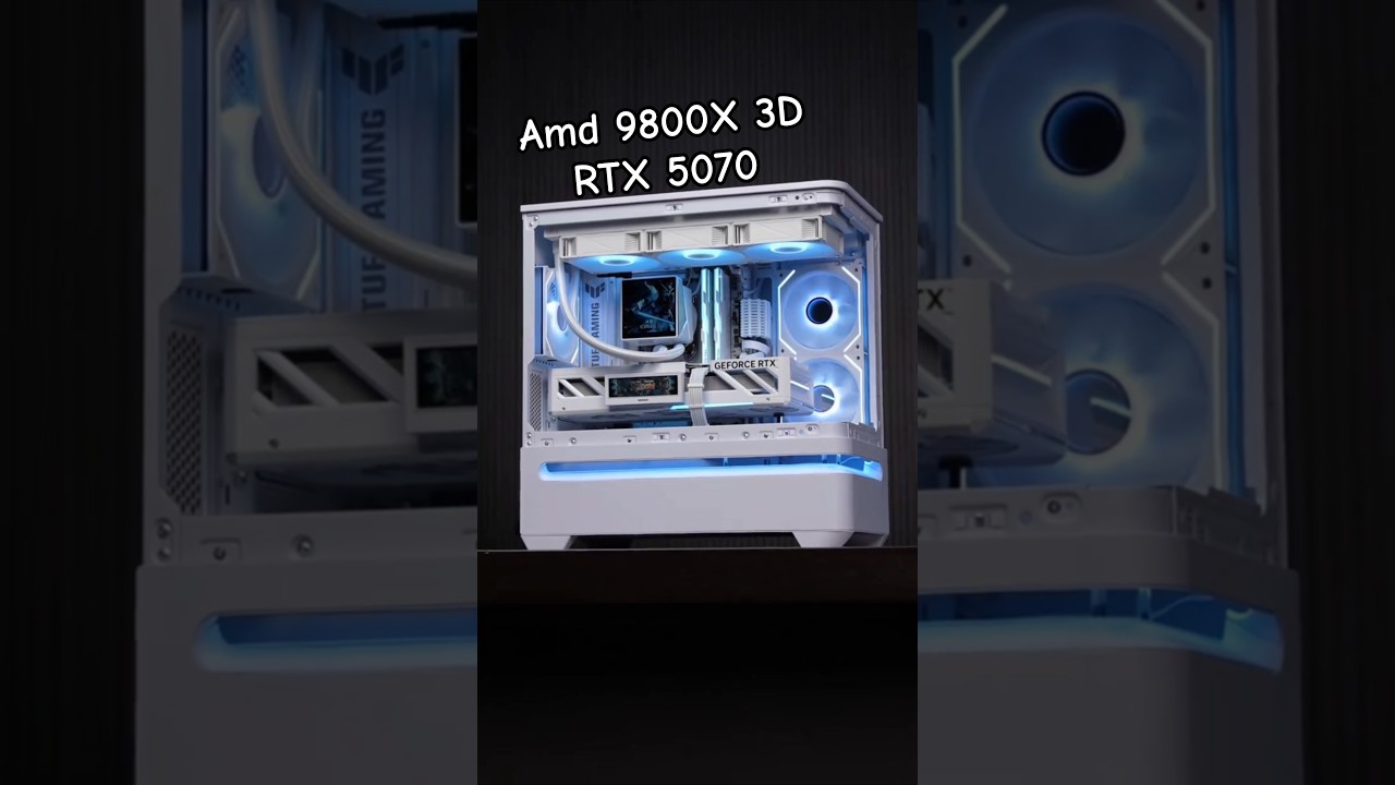 BEAUTIFUL WHITE 2K Gaming PC BUILD 😵👑 AMD RYZEN 7 9800X3D + RTX 5070 🤍 #gaming #asmr #pcbuild