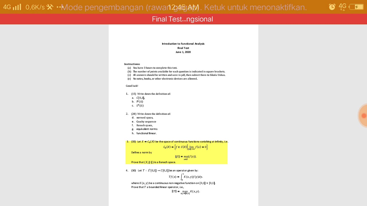 Introduction to Functional Analysis : To Prove (X, ||.||)  is a Banach Space