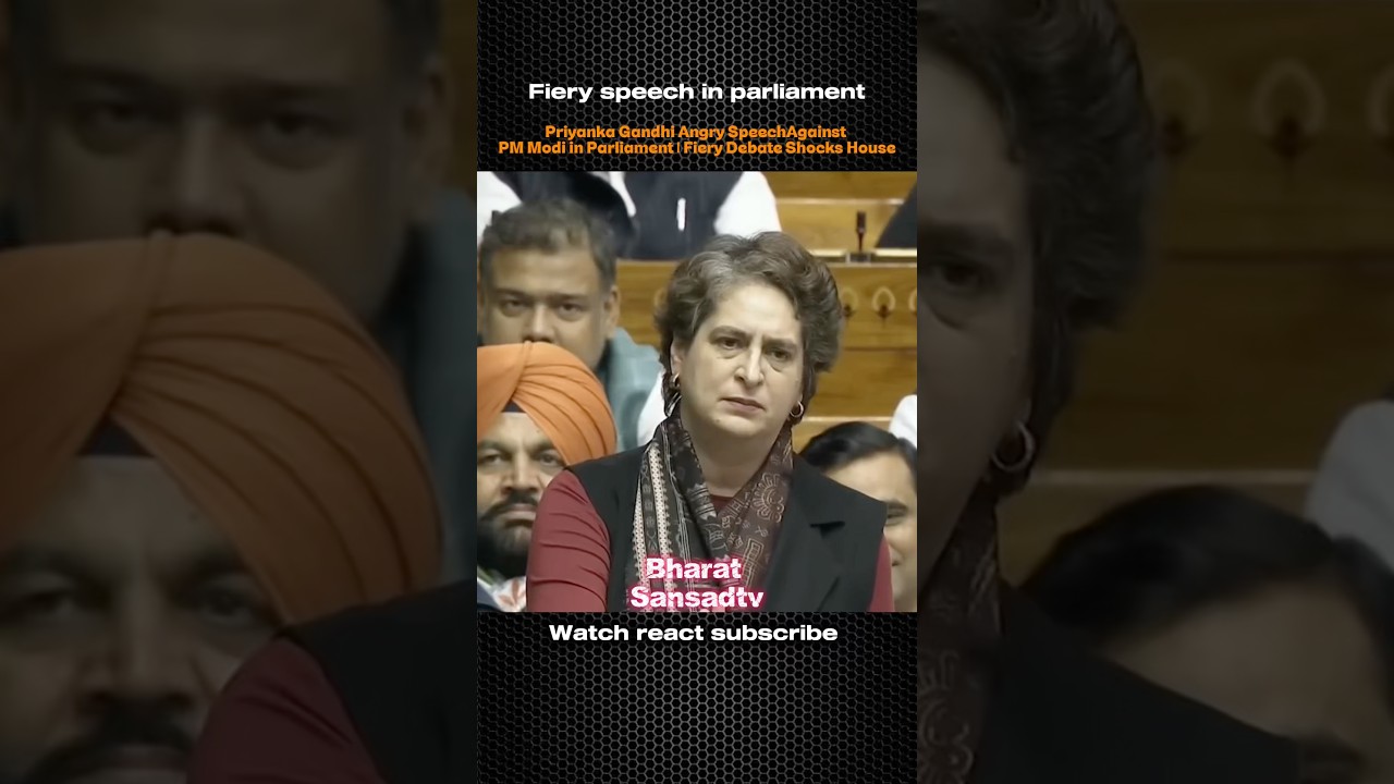 Fiery speech in parliament Priyanka Gandhi
