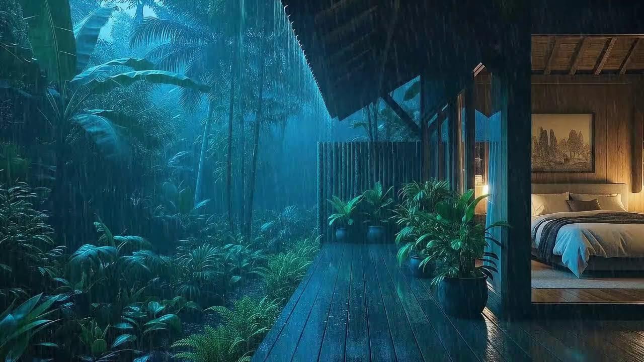 Nighttime Stillness Accelerates Sleep Inside a Rain-Soaked Tropical Cabin 🌧️