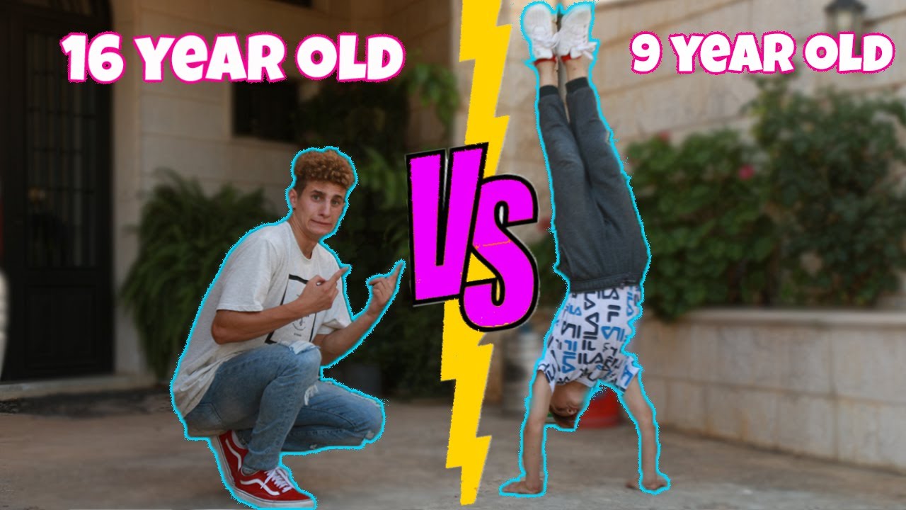 9 Year Old VS 16 Year Old Flipping Challenge
