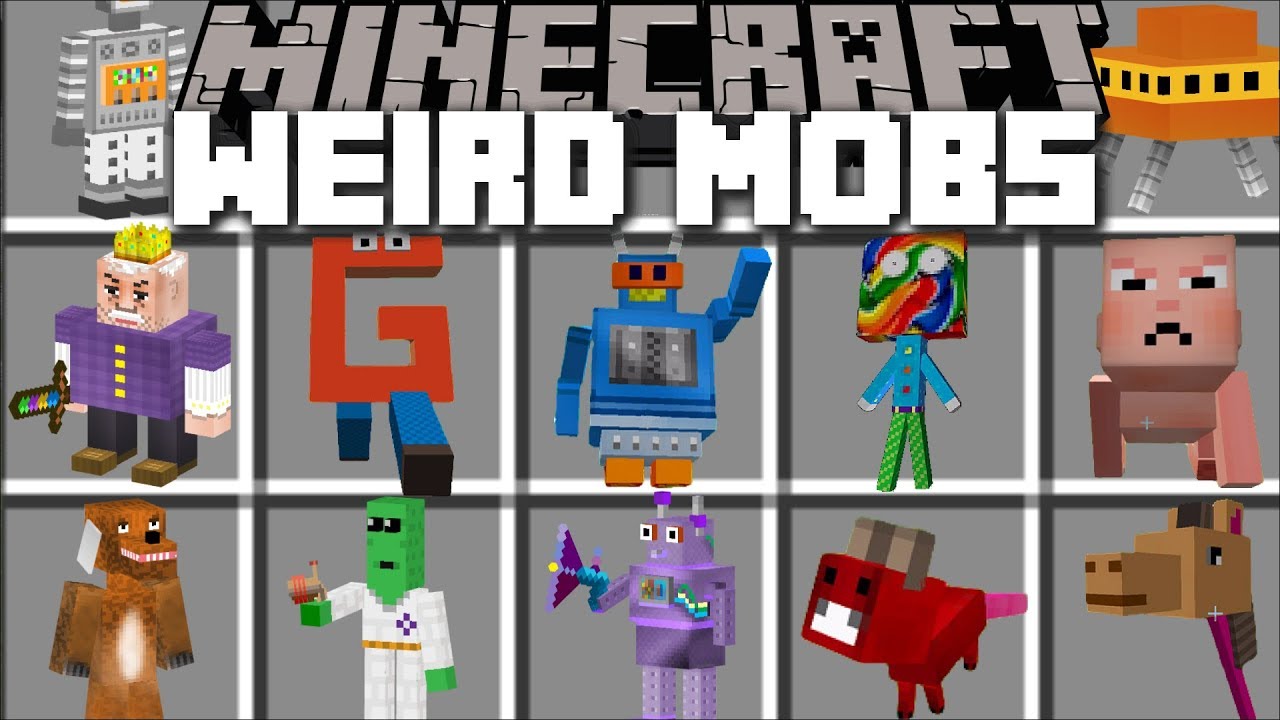 Minecraft INSANE WEIRD MOBS MOD / FIGHT AND DEFEND AGAINST WEIRD MOBS!! Minecraft Mods