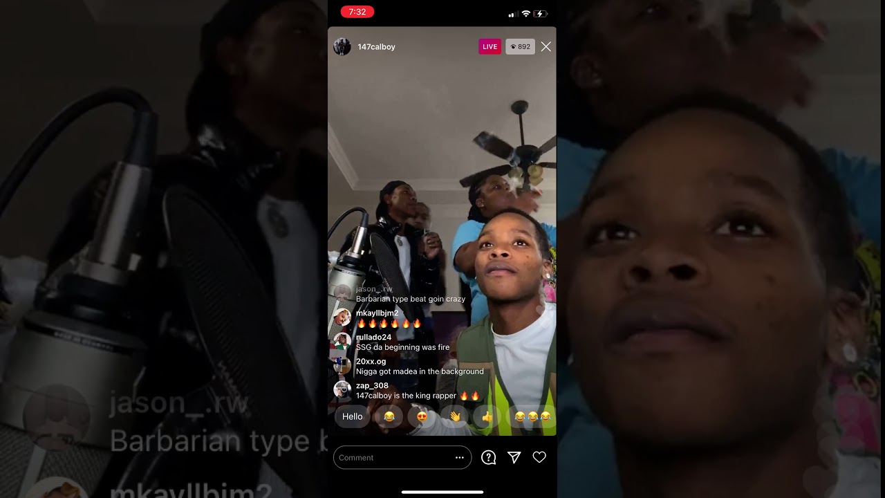 Calboy Instagram live previewing songs