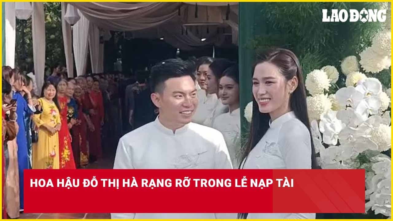 Hoa hậu Đỗ Thị H&agrave; rạng rỡ trong lễ Nạp t&agrave;i| B&aacute;o Lao Động