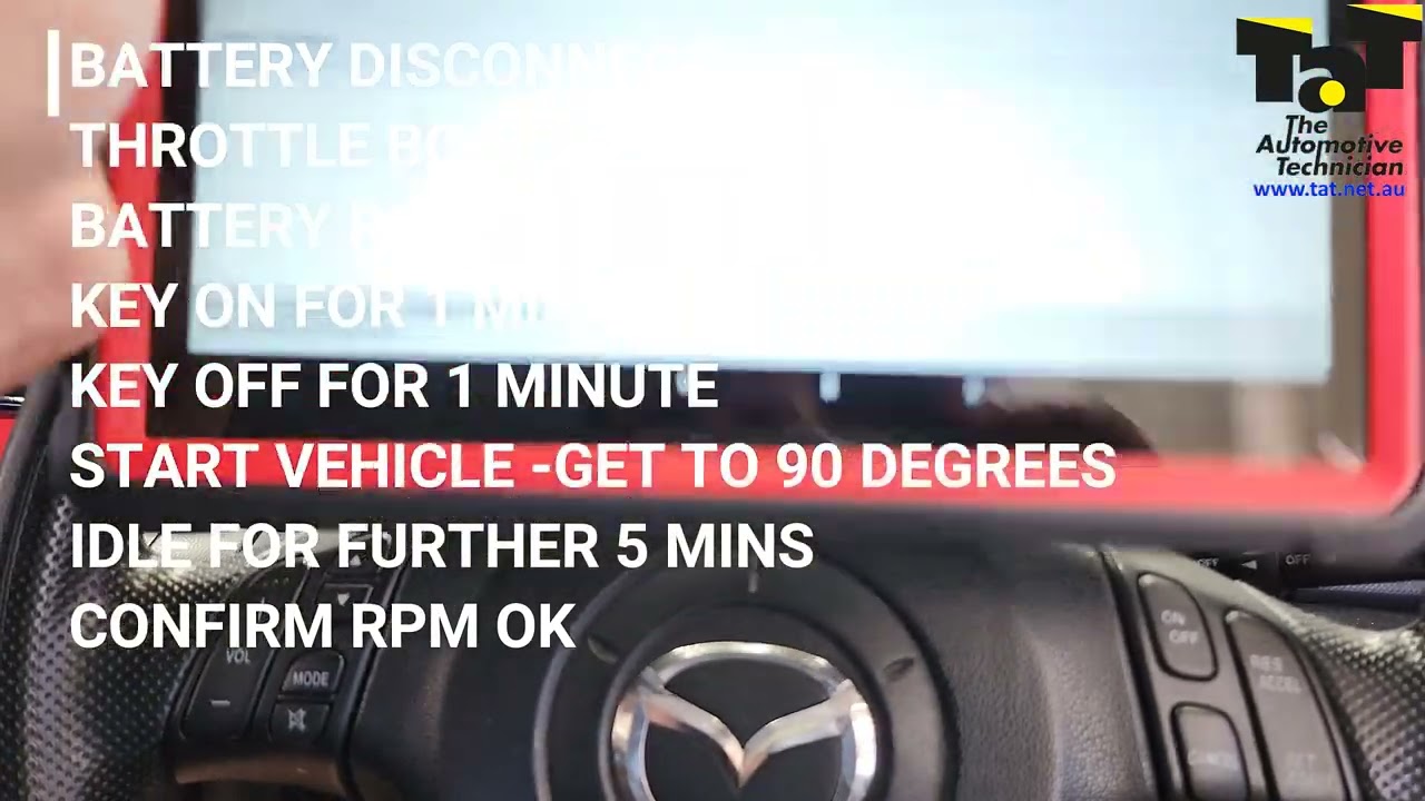 Процедура повторной настройки холостого хода Mazda 3
