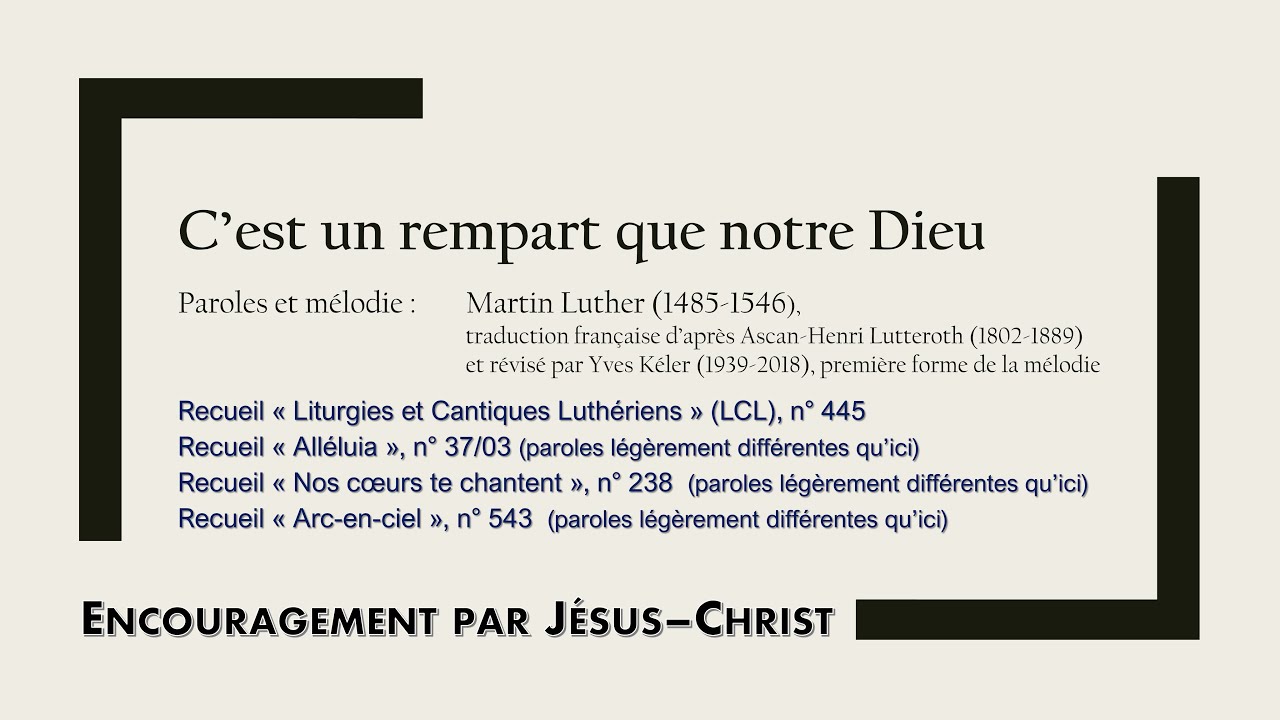 C’est un rempart que notre Dieu (LCL 445) | Instrumental/Karaoké