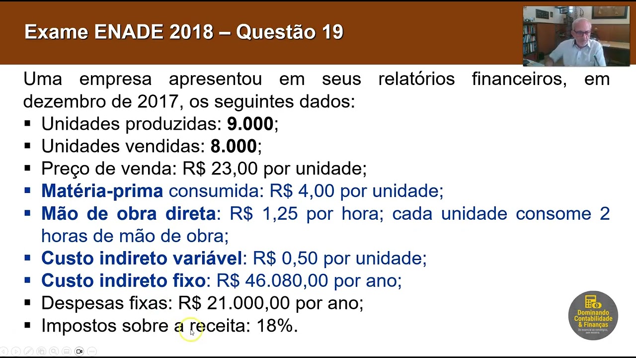 CC ENADE 2018 Q 19