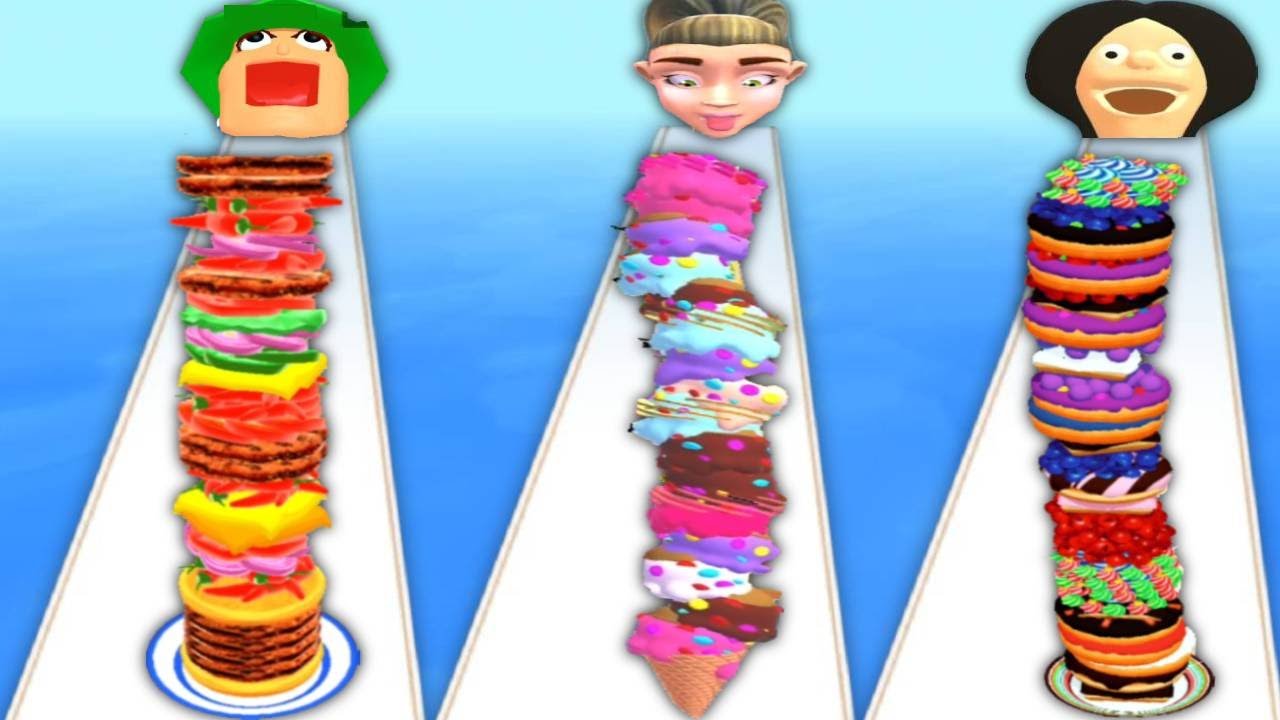 BURGER RUN vs ICE CREAM RUNNER vs PANCAKE RUSH - Triple Game