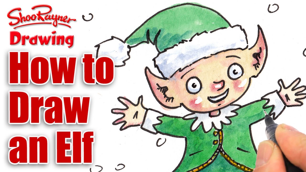 How to draw a Christmas Elf