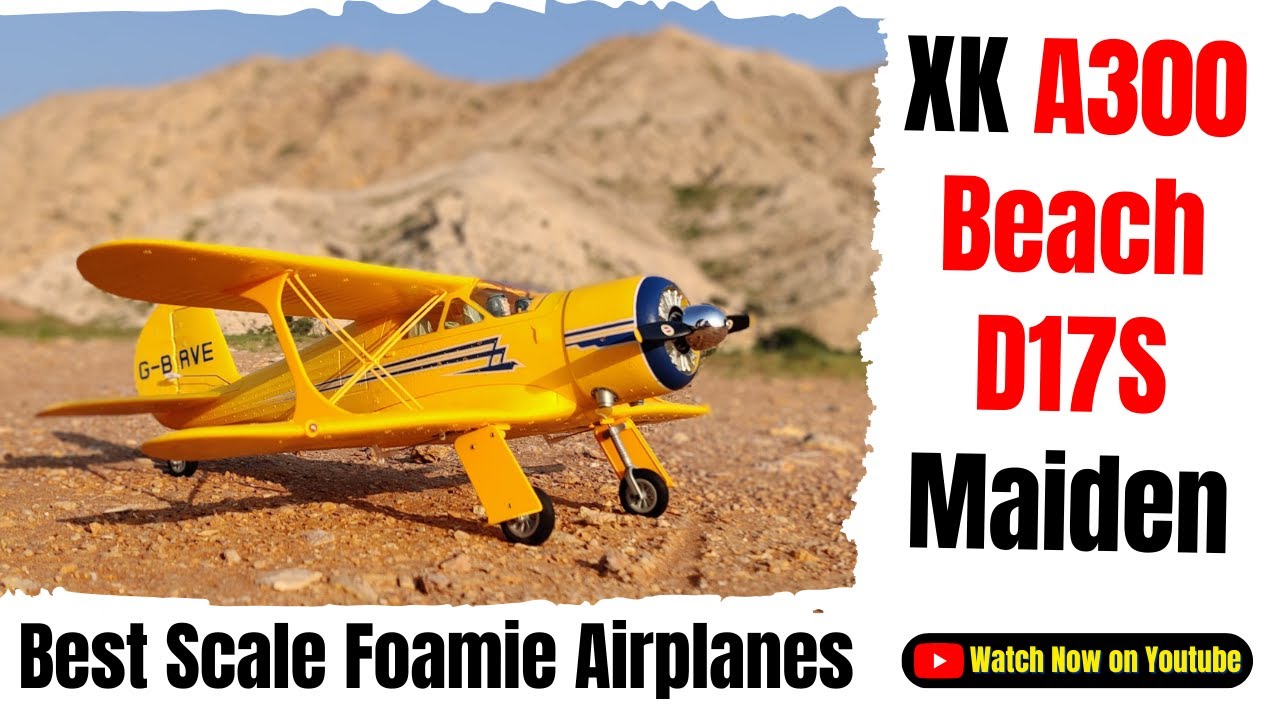 XK A300 Beechcraft D17S RC Bi Plane RC Airplane Maiden Flight