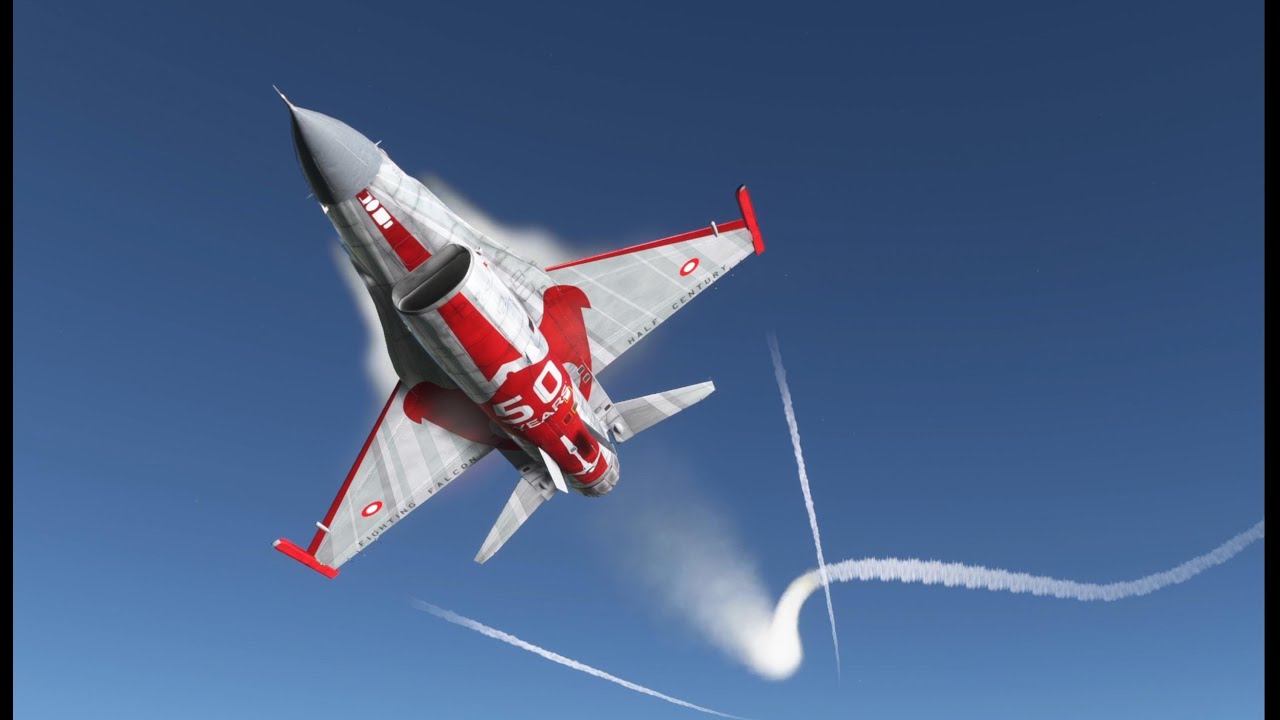 F-16 flyvning over Lofotene i MSFS 2020