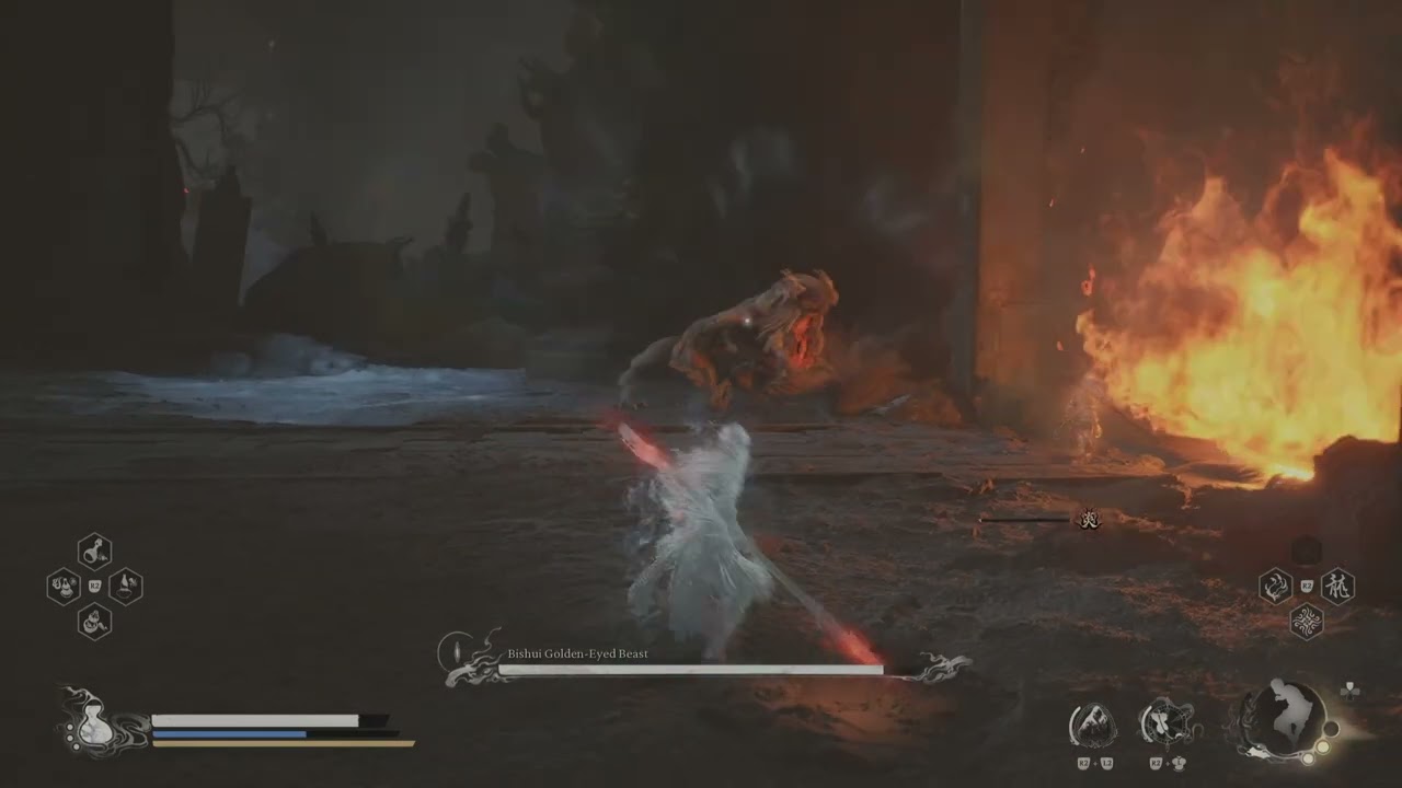 Black Myth: Wukong Bishui Golden-Eyed Beast 3 room fight