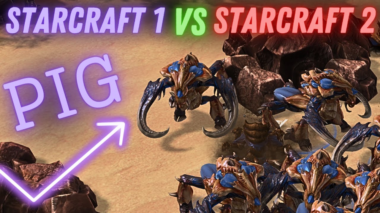StarCraft 1 против StarCraft 2 «Царь горы» с PiG! (7 игроков FFA)