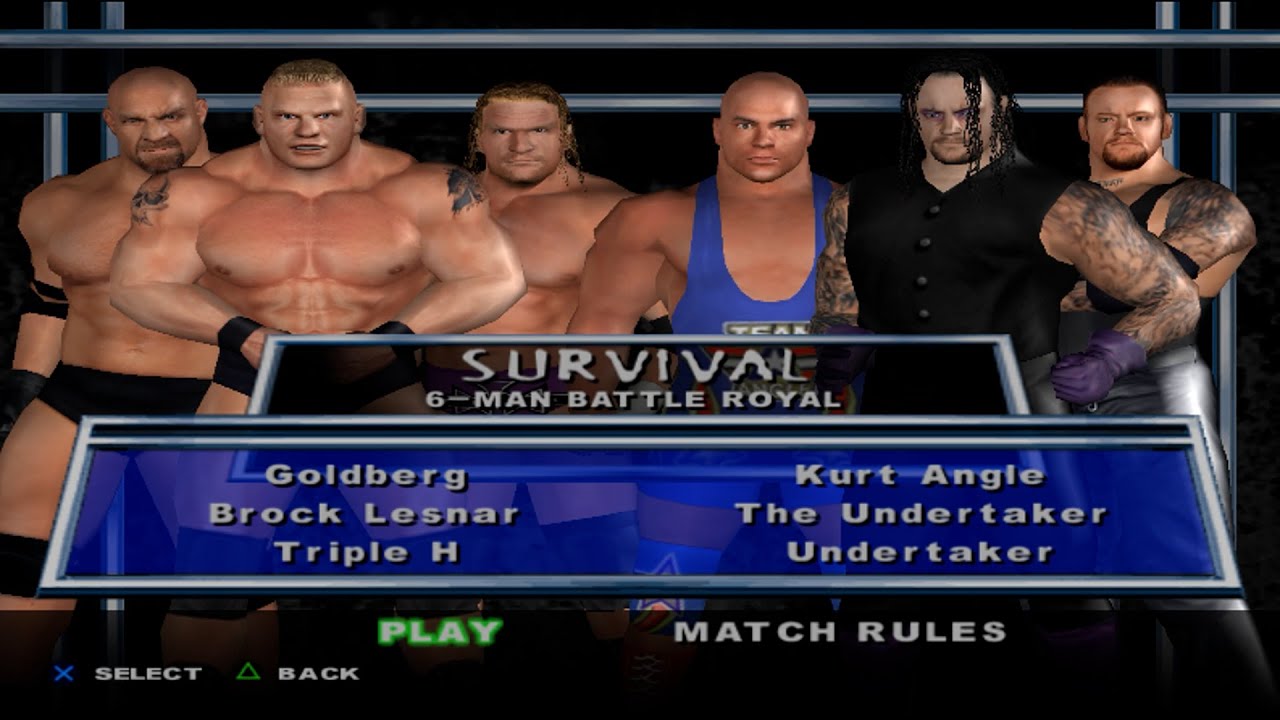 WWE SmackDown! HCTP - Goldberg,BrockLesnar,TripleH,KurtAngle,TheUndertaker,Undertaker (SURVIVAL)