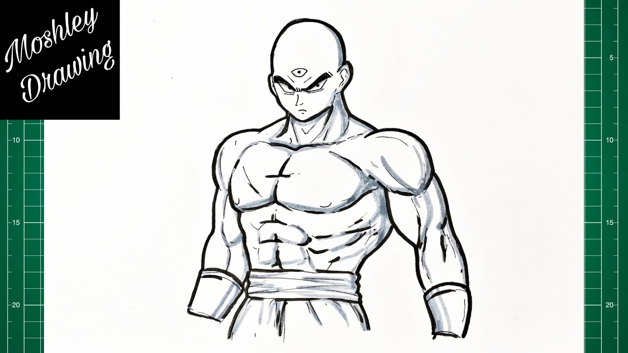 How to Draw Tien Shinhan - Dragon Ball Z