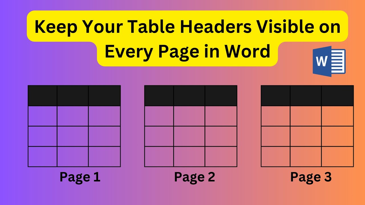 How to keep Table Headers Visible on Each Page in Word ?