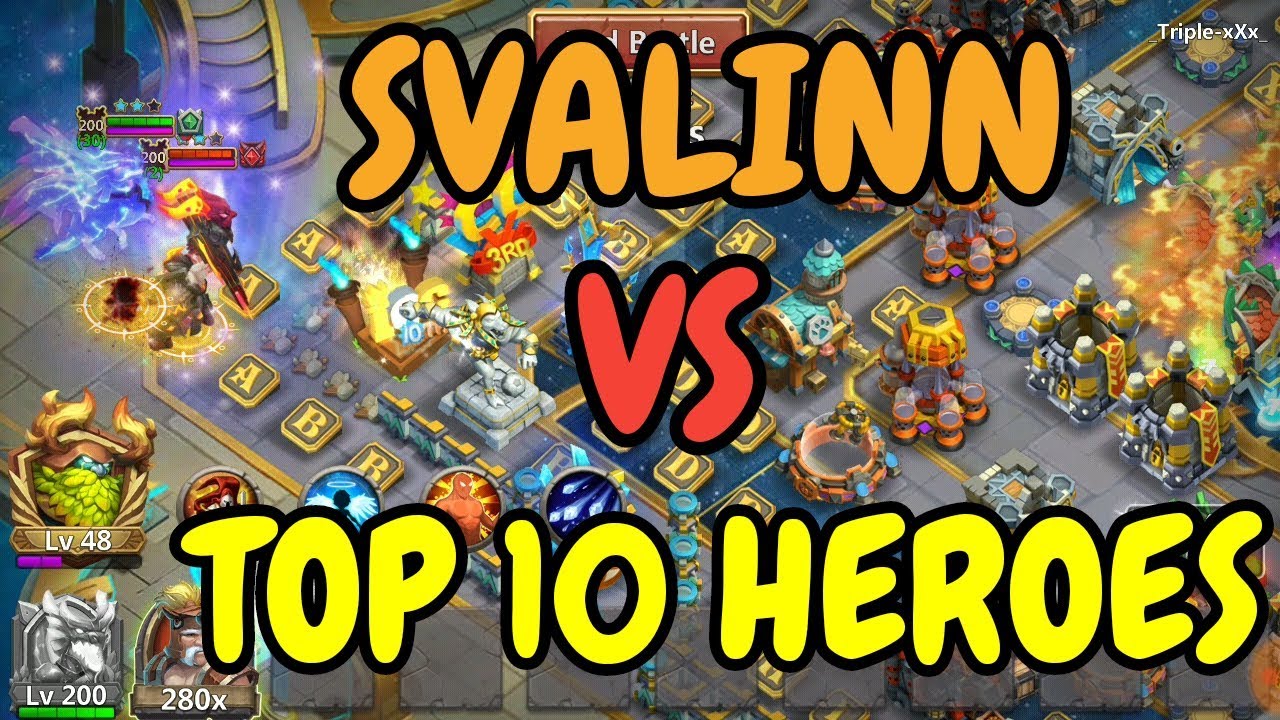 Svalinn VS Top 10 Heroes l Castle Clash