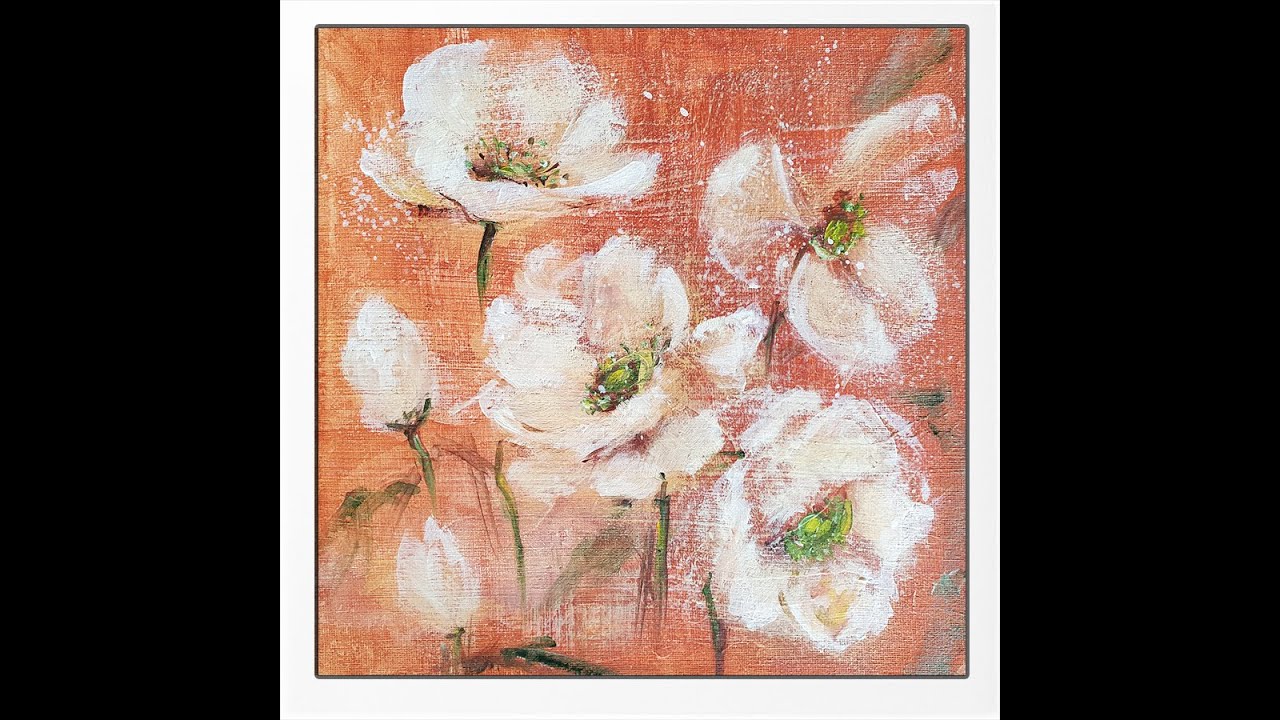 Simple Abstract Flowers / Real time / Acrylic Painting / For Beginners/ MariArtHome