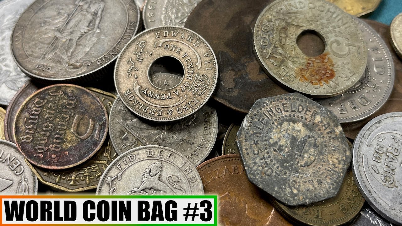 Expensive & Unique World Coin Bag w/SILVER & HISTORIC Rare Coinage Inside - Bag #3