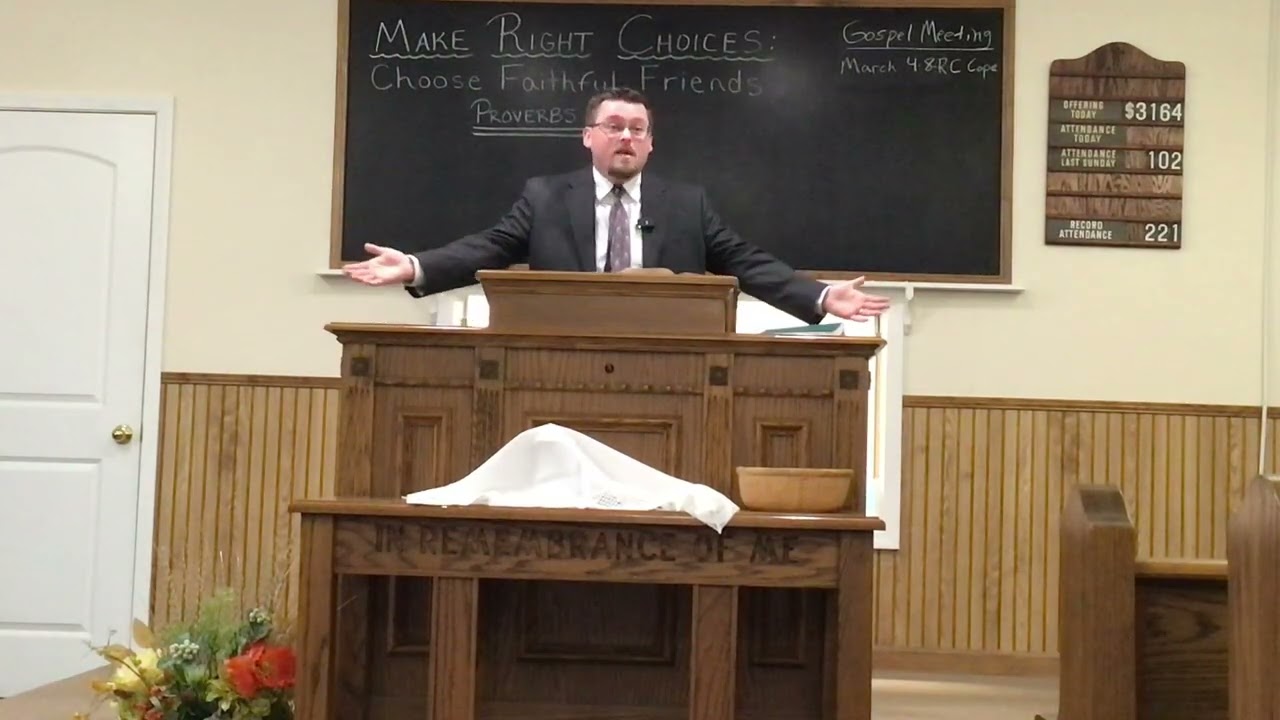 “How To Remain Faithful:  Make Right Choices”. Bro. Eric Bullock February 22, 2026