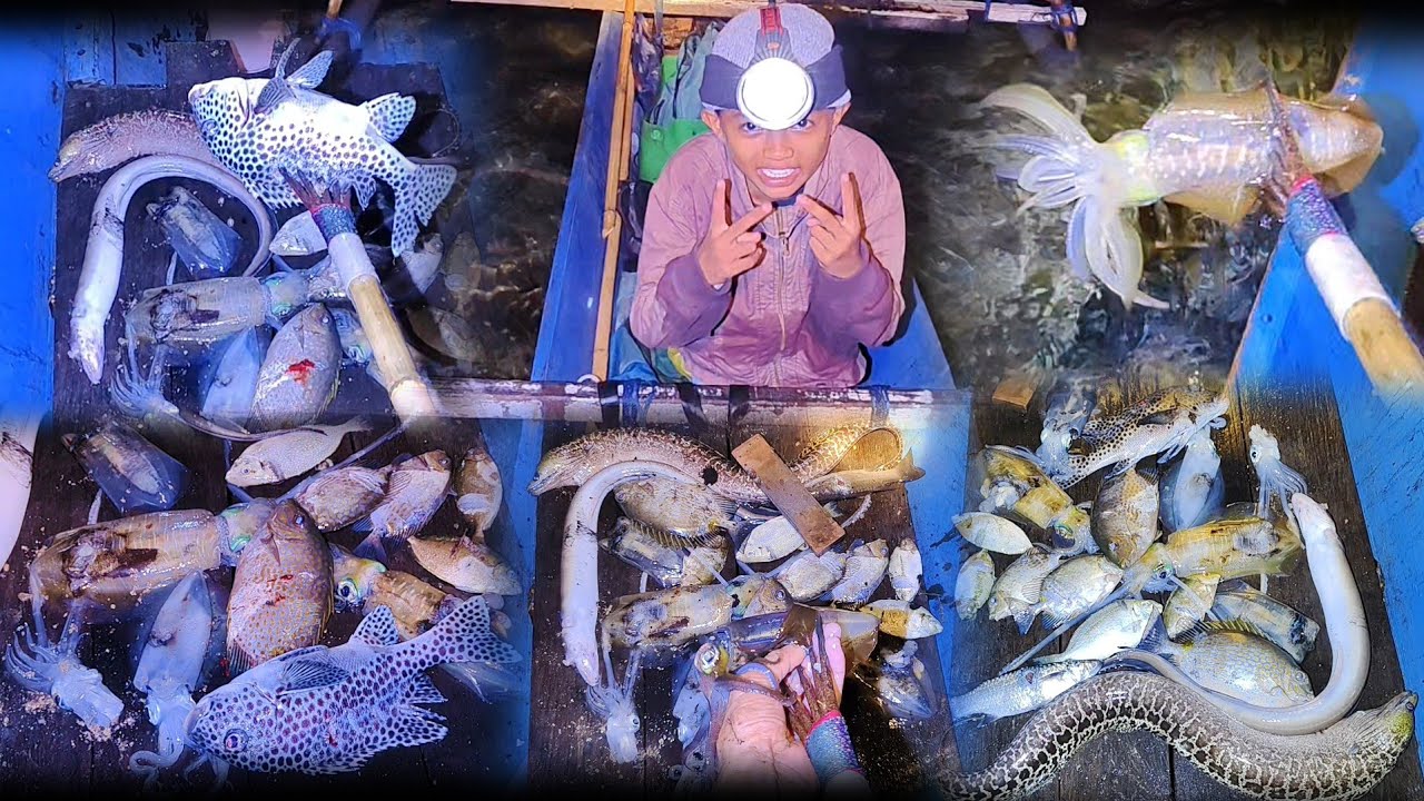 Fishing Hunting | Nombak ikan 🐟 | Cumi-cumi 🦑 di karang dangkal banyak strike