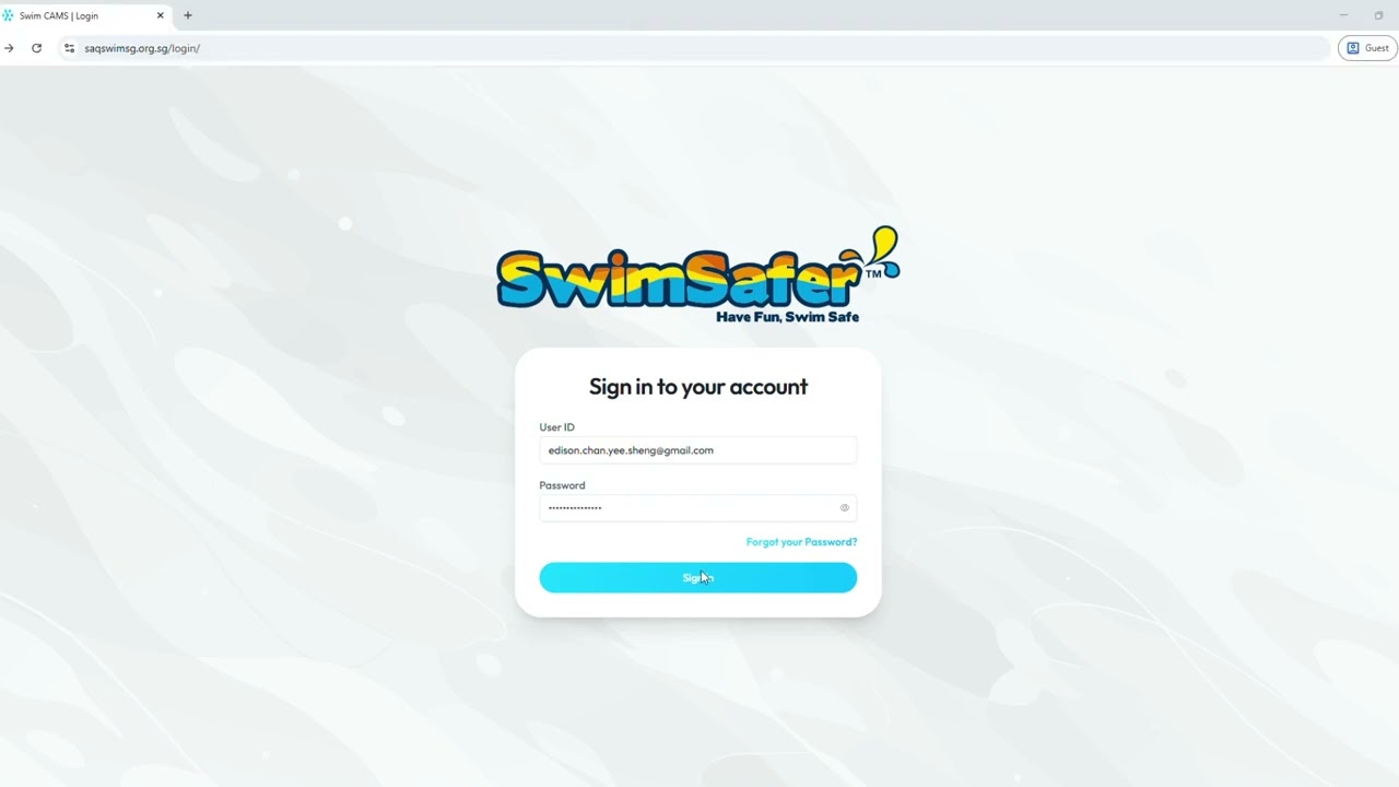 SwimSafer Account Registration Step-by-step