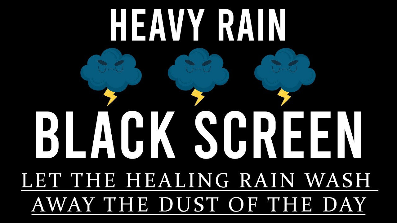 Let Go of Stress and Sleep Instantly with Heavy Rain And Strong Thunder | BLACK SCREEN To Relaxing