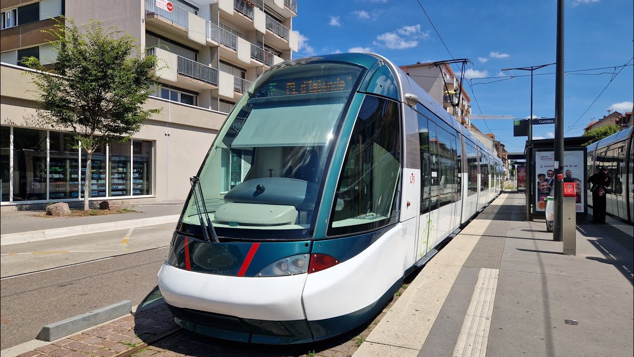 Straßenbahn Strasbourg | Mitfahrt in der kompletten F von Place d'Islande bis Comtens im Citadis 403