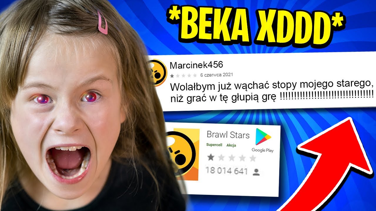 NAJGORSZE KOMENTARZE KID&Oacute;W z GOOGLE PLAY o BRAWL STARS !!!