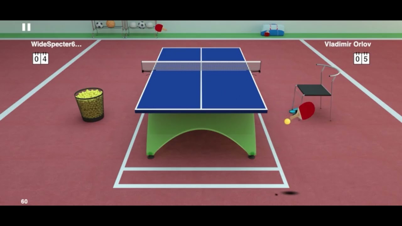 INSANE Rally in Virtual Table Tennis (2set 1game)