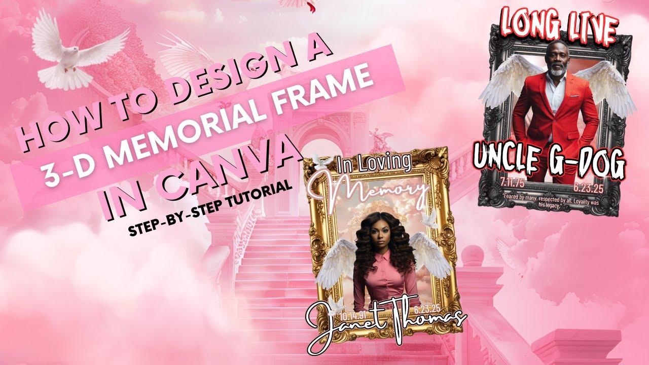 How to Design a 3D Memorial Frame in Canva | Step-by-Step Tutorial