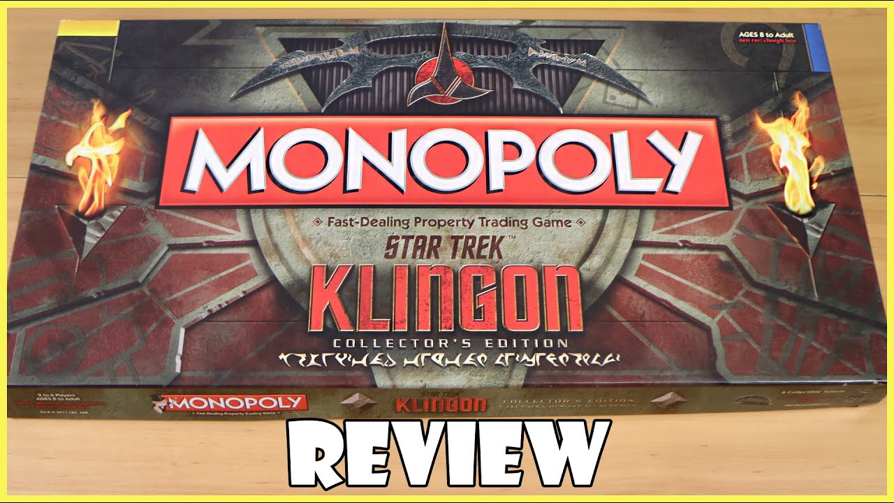 Star Trek Klingon Collector's Edition Monopoly Board Game Review! | Board Game Night