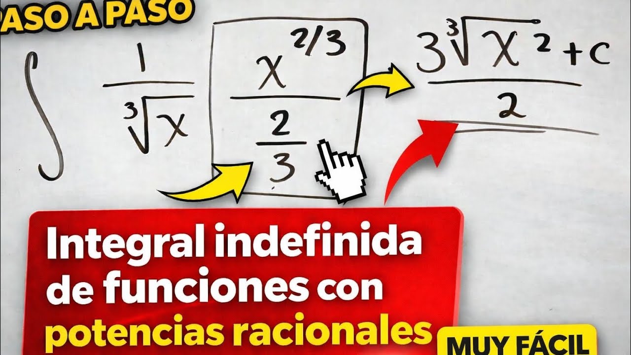 Integral indefinida de funciones con potencias racionales