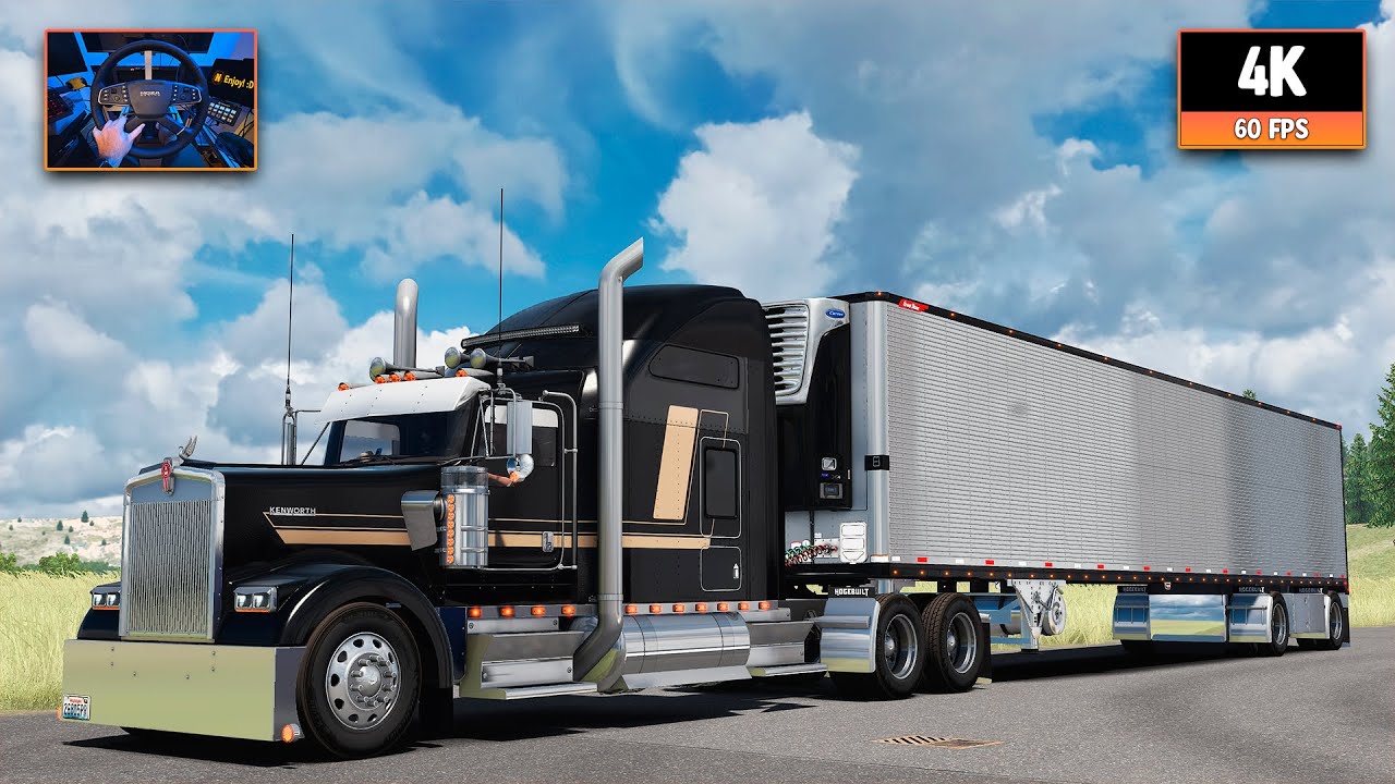 Kenworth W900 + Cummins Signature | Colville - Grangeville | ATS 1.55 4K Gameplay + Wheel Cam