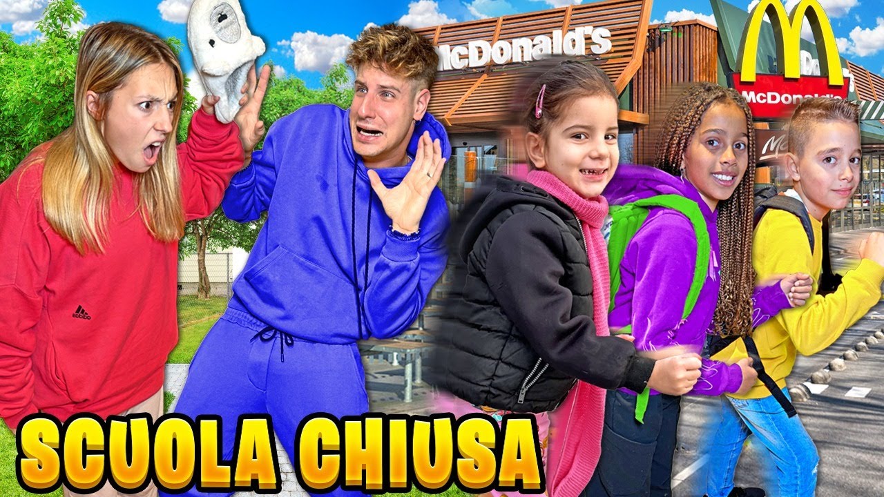 AURORA NON ENTRA A SCUOLA PERCHÈ È CHIUSA E VA AL MC DONALD'S CON DAYANA E MATTIA IL SUO FIDANZATO!