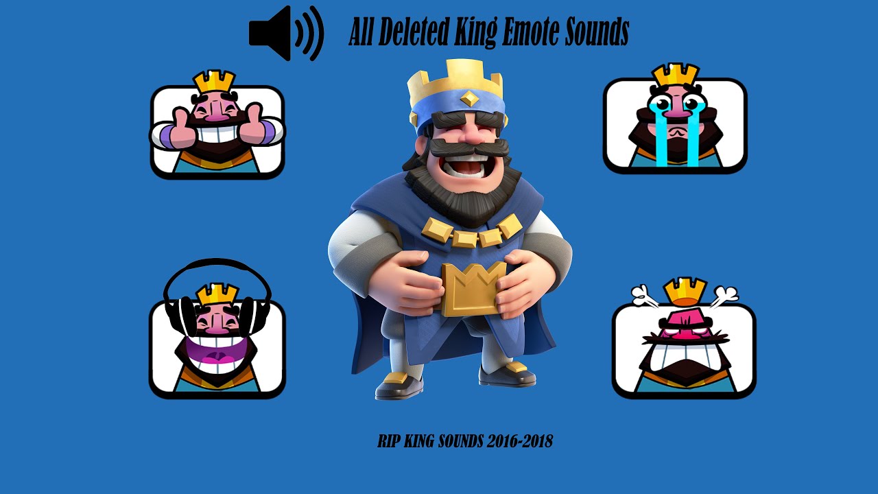 All DELETED KING EMOTE SOUNDS in #clashroyale #supercell #emotes