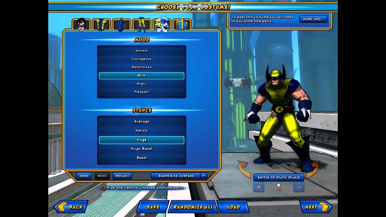 Champions Online: X-Men characters design