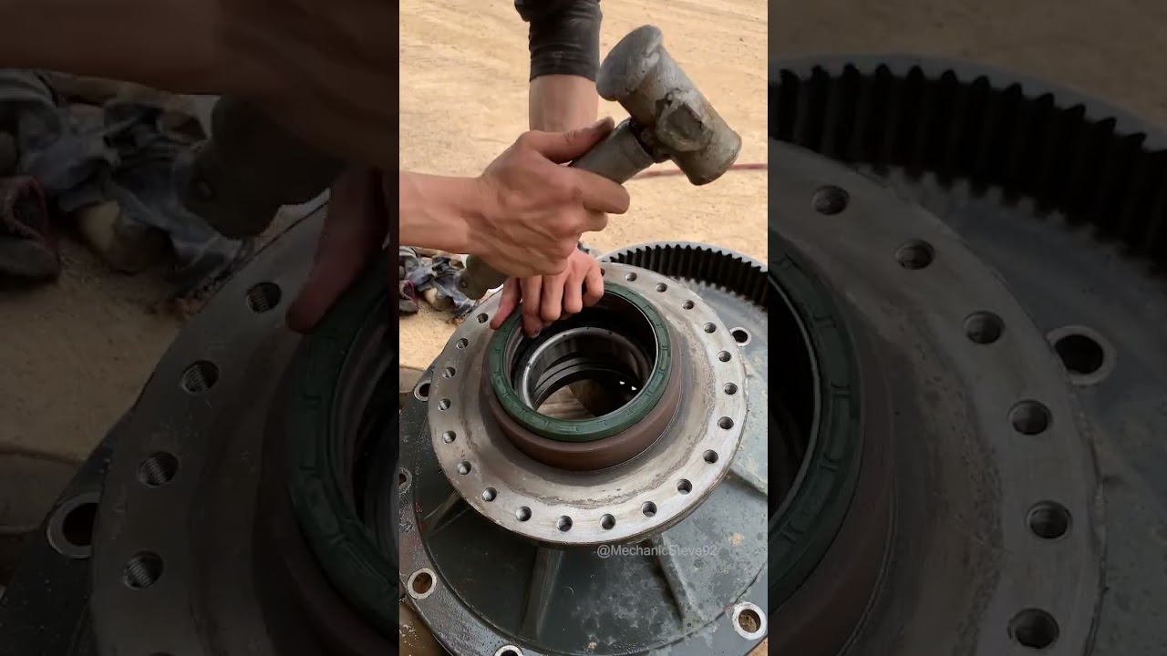 Finished replacing the oil seal for the wheel hub on a LiuGong 855N after fixing oil leakage.