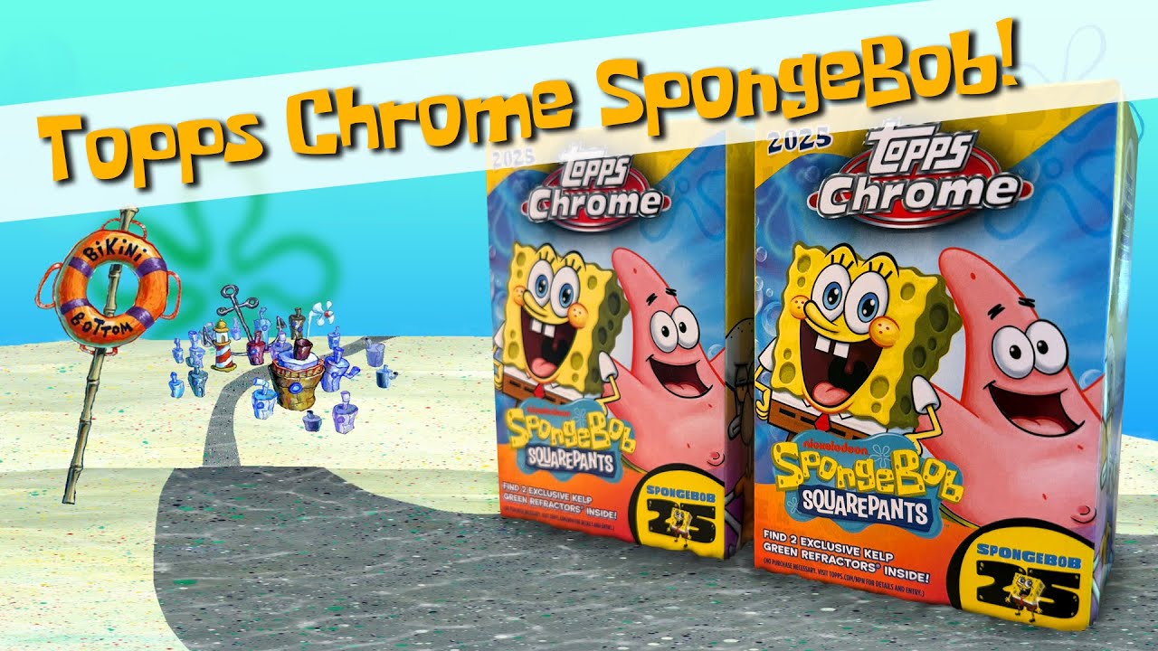 Topps Chrome SpongeBob SquarePants blaster break! | 25th Anniversary trading cards!