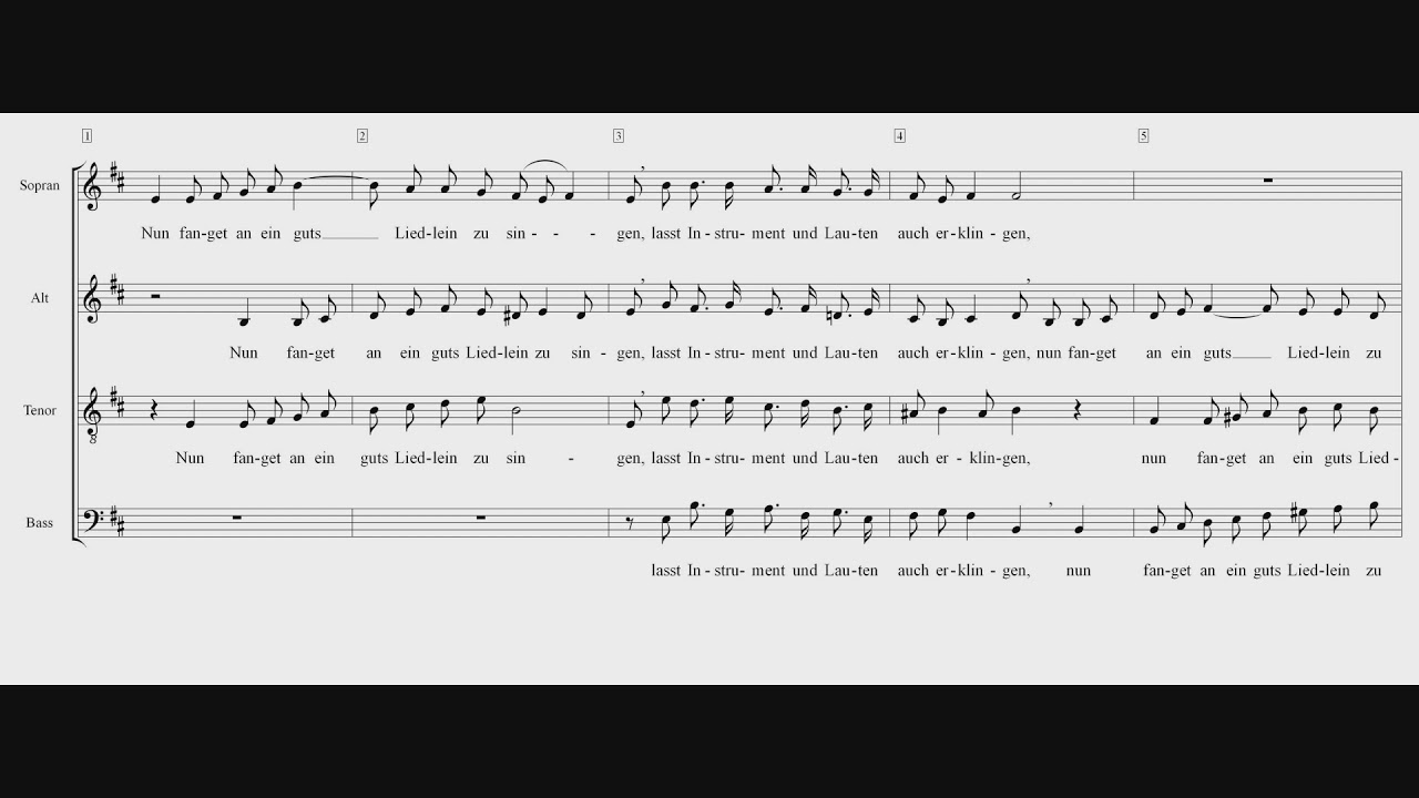 Nun fanget an ein guts Liedlein zu singen Einstudierung Tenor