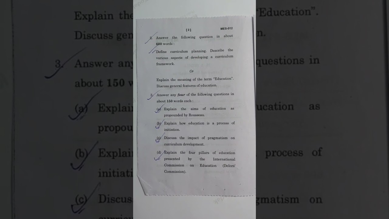 MAEDU// IGNOU//  MES012// JUNE SESSION 2023 #education #ma #maeducation #questionpaper #ignou