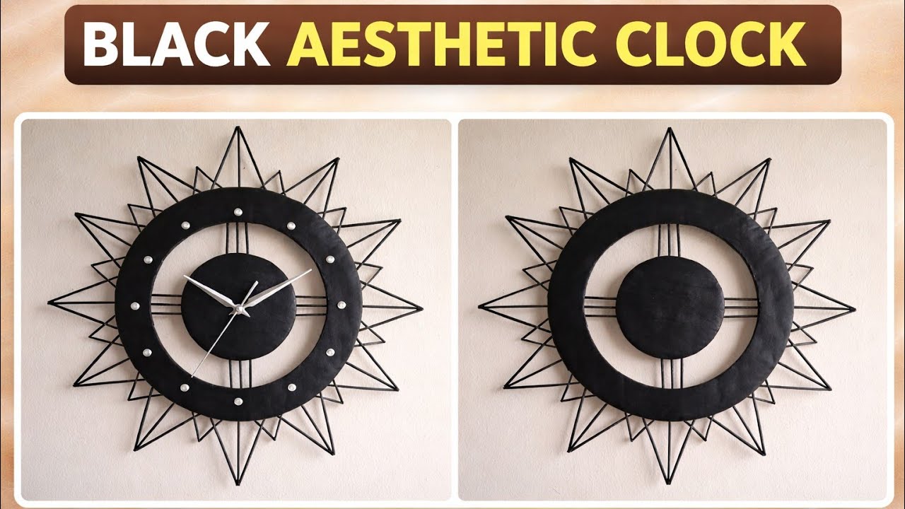 Aesthetic Black Wall Clock DIY | Easy Craft