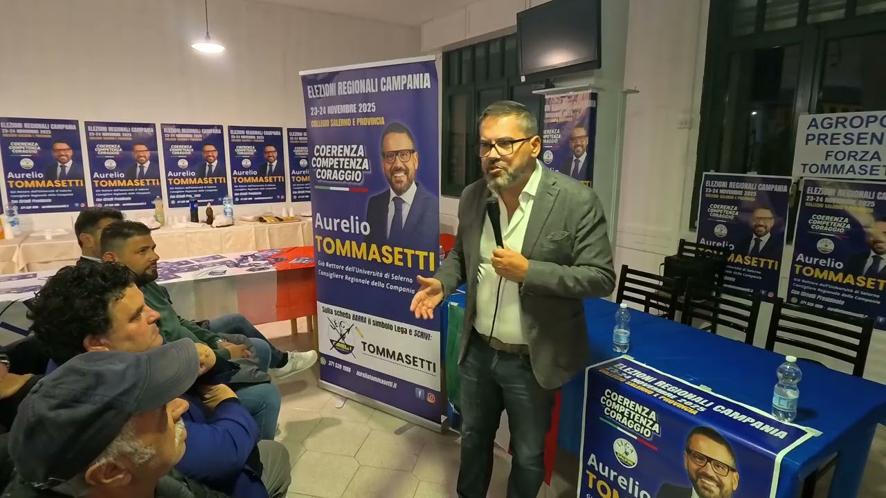 Presentazione del candidato della Lega Aurelio Tommasetti. Agropoli regionali 2025