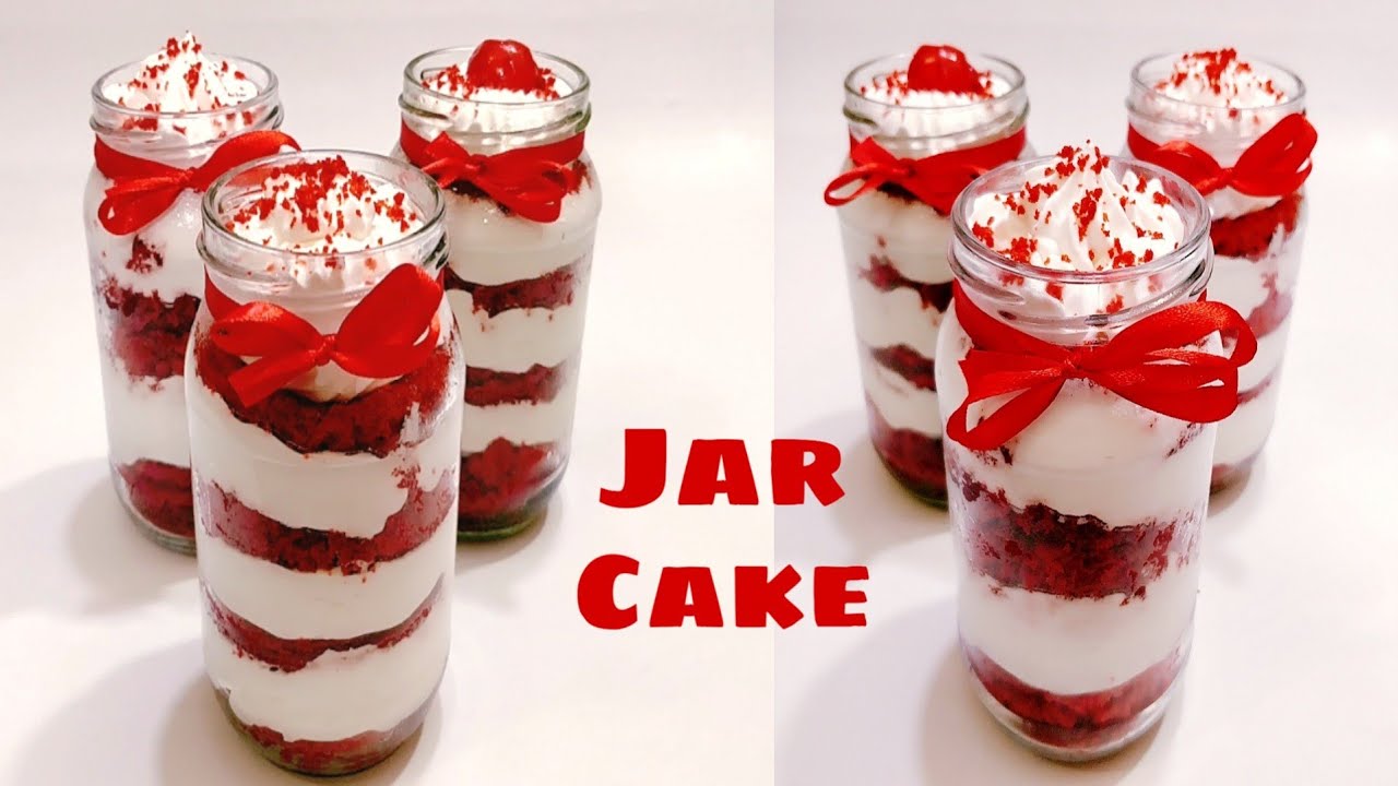 রেড ভেলভেট জার কেক,Red Velvet Jar Cake,সহজ জার কেক রেসিপি,Jar Cake recipe,Red velvet cake Recipe,