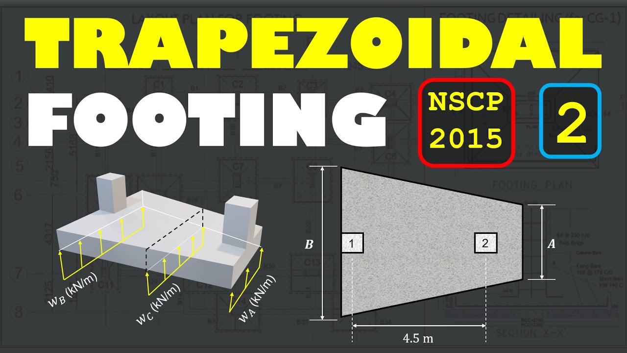 How to Design TRAPEZOIDAL COMBINED Footing | NSCP 2015 Example 2