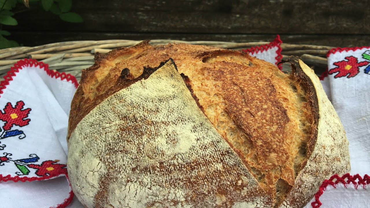 Kneading sourdough bread by hand