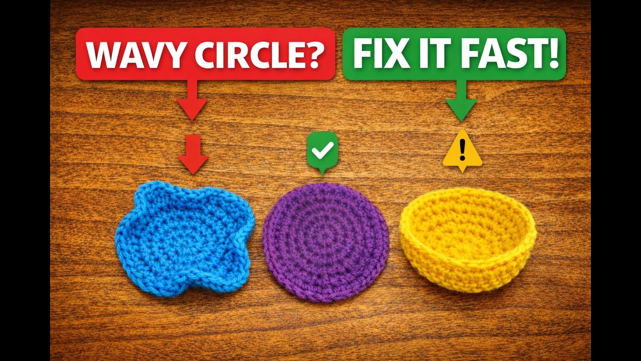 How to Crochet a Flat Circle (Beginner-Friendly) + Fix Wavy & Bowl Shape Circles