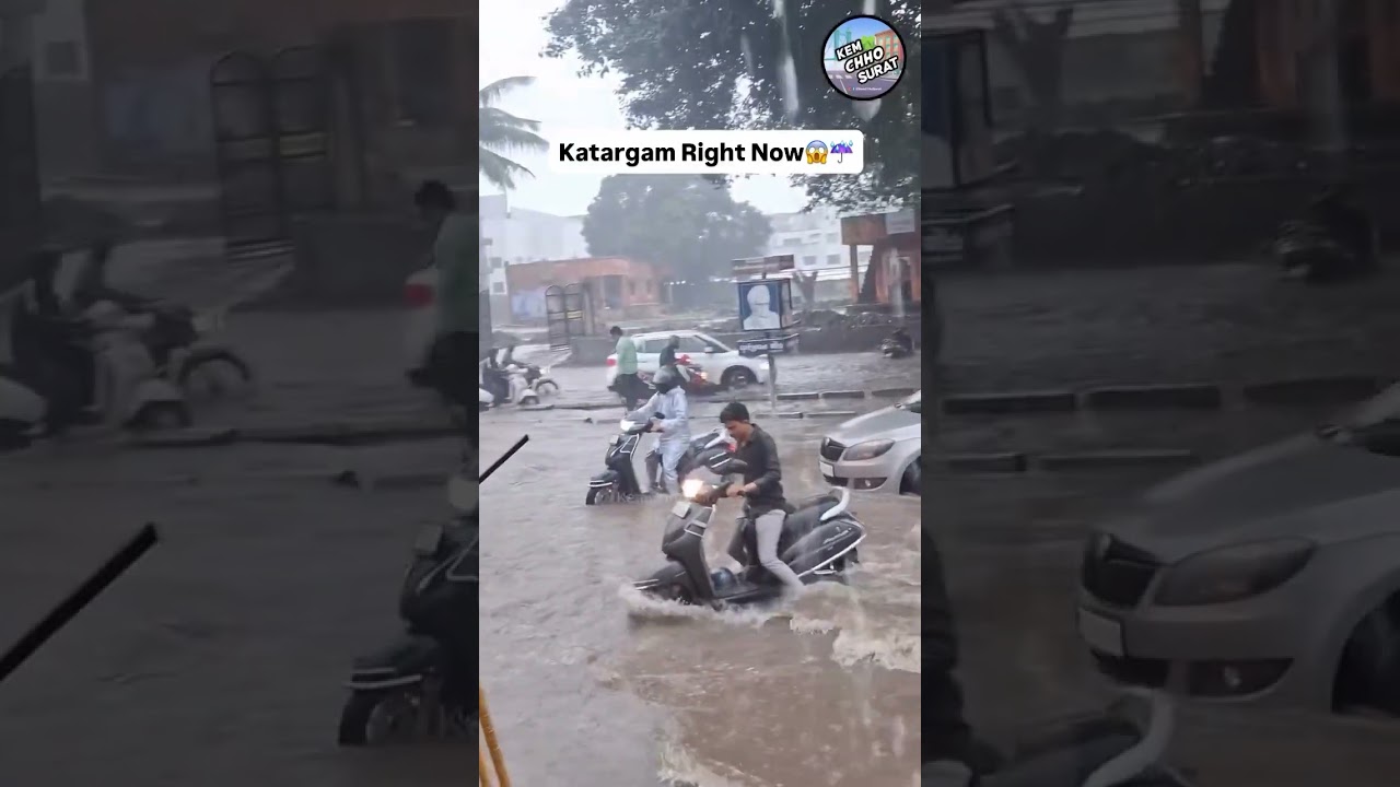 Heavy Rain Alert in Surat!🙏😱 #heavyrain #kemchhosurat #surat #rain
